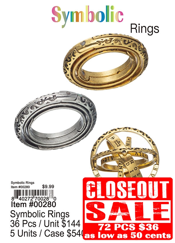 Symbolic Rings - Closeout 72 Pcs.